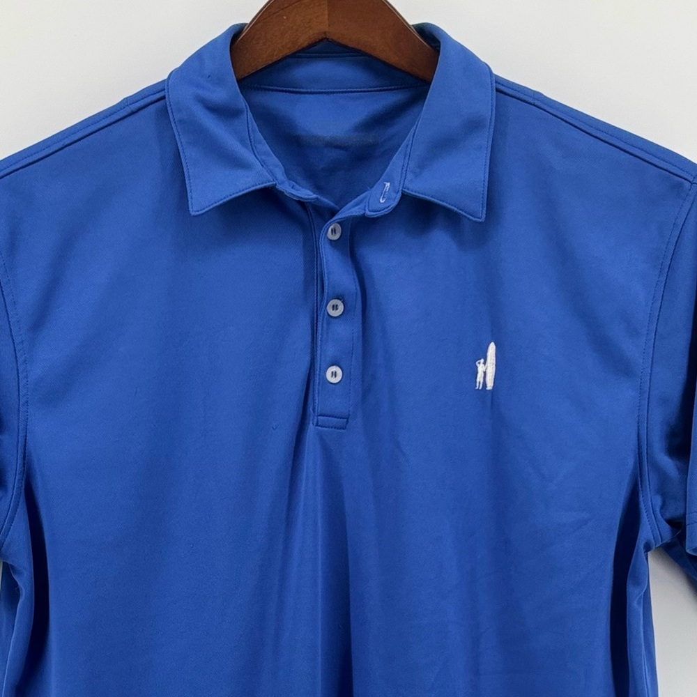 johnnie-O Mens Blue Short Sleeve Performance Polo Logo left sleeve Size LG - Picture 2 of 12